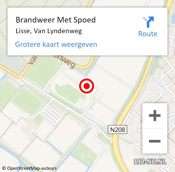 Locatie op kaart van de 112 melding: Brandweer Met Spoed Naar Lisse, Van Lyndenweg op 18 juni 2022 01:49