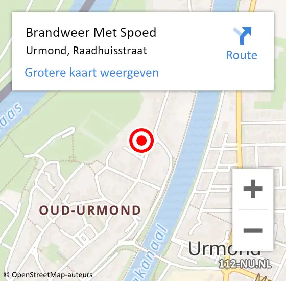 Locatie op kaart van de 112 melding: Brandweer Met Spoed Naar Urmond, Raadhuisstraat op 18 juni 2022 01:57