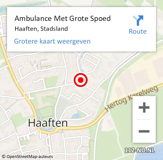 Locatie op kaart van de 112 melding: Ambulance Met Grote Spoed Naar Haaften, Stadsland op 18 juni 2022 02:07