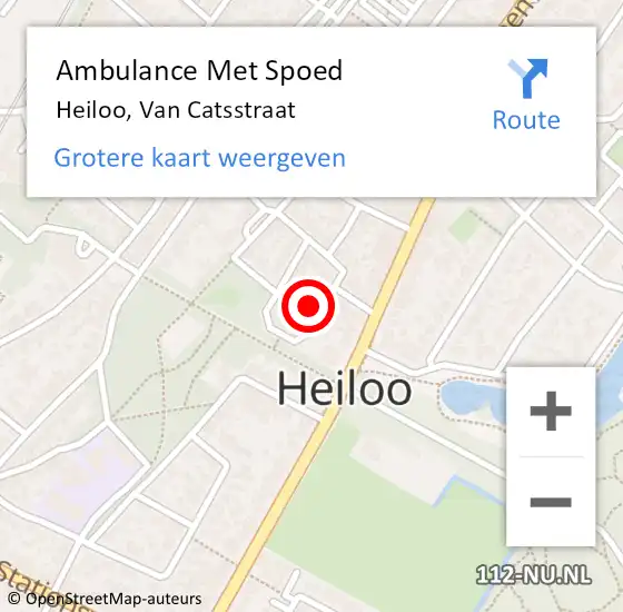 Locatie op kaart van de 112 melding: Ambulance Met Spoed Naar Heiloo, Van Catsstraat op 18 juni 2022 02:56