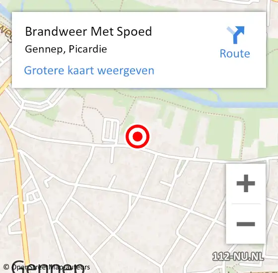 Locatie op kaart van de 112 melding: Brandweer Met Spoed Naar Gennep, Picardie op 18 juni 2022 03:32