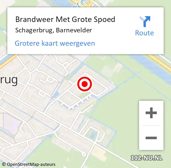 Locatie op kaart van de 112 melding: Brandweer Met Grote Spoed Naar Schagerbrug, Barnevelder op 18 juni 2022 05:34