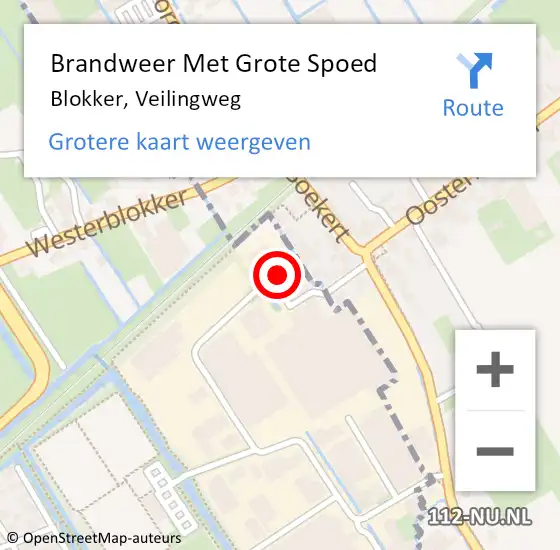 Locatie op kaart van de 112 melding: Brandweer Met Grote Spoed Naar Blokker, Veilingweg op 18 juni 2022 07:22