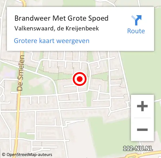 Locatie op kaart van de 112 melding: Brandweer Met Grote Spoed Naar Valkenswaard, de Kreijenbeek op 18 juni 2022 07:50