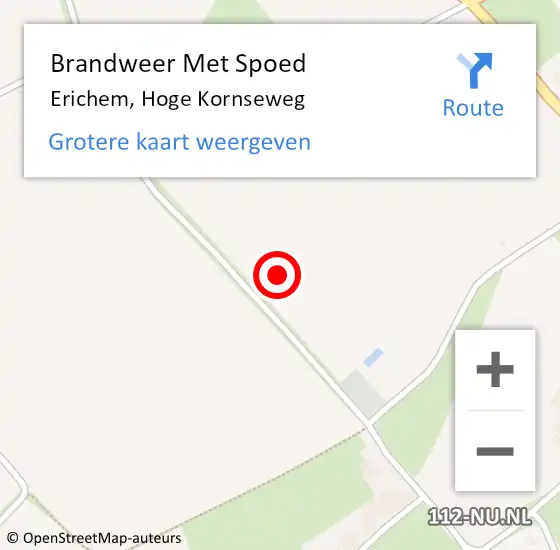 Locatie op kaart van de 112 melding: Brandweer Met Spoed Naar Erichem, Hoge Kornseweg op 18 juni 2022 07:52