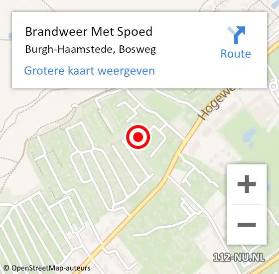 Locatie op kaart van de 112 melding: Brandweer Met Spoed Naar Burgh-Haamstede, Bosweg op 18 juni 2022 08:21