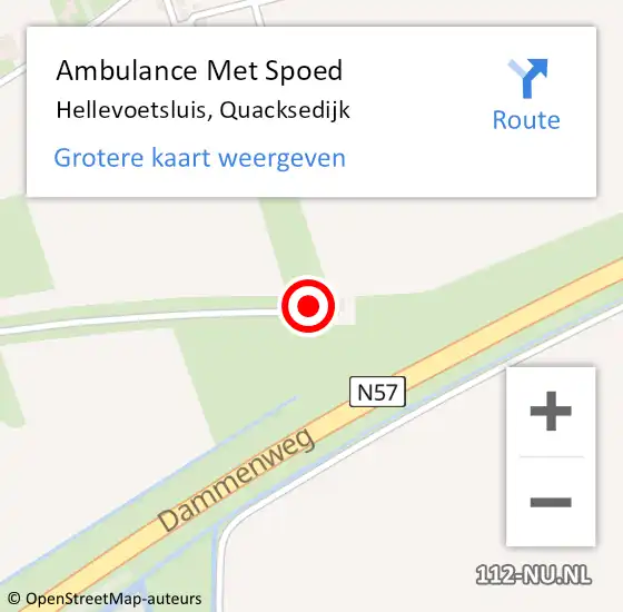 Locatie op kaart van de 112 melding: Ambulance Met Spoed Naar Hellevoetsluis, Quacksedijk op 18 juni 2022 09:00