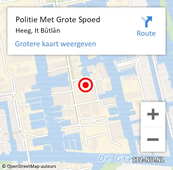 Locatie op kaart van de 112 melding: Politie Met Grote Spoed Naar Heeg, It Bûtlân op 18 juni 2022 09:26