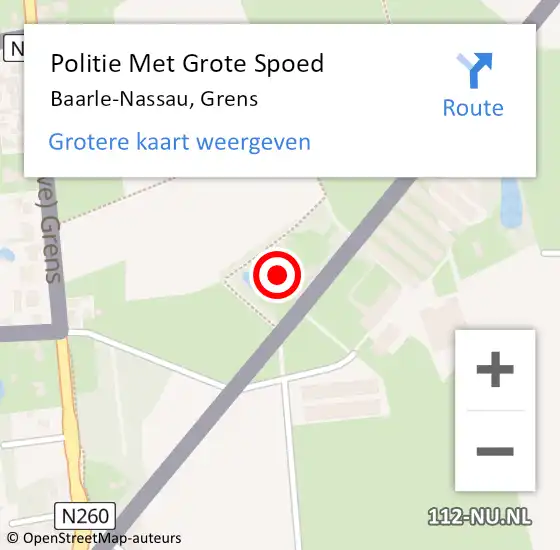 Locatie op kaart van de 112 melding: Politie Met Grote Spoed Naar Baarle-Nassau, Grens op 18 juni 2022 09:38