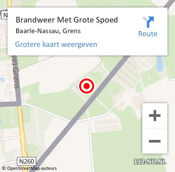 Locatie op kaart van de 112 melding: Brandweer Met Grote Spoed Naar Baarle-Nassau, Grens op 18 juni 2022 09:41