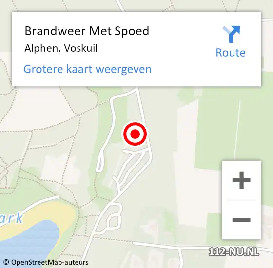 Locatie op kaart van de 112 melding: Brandweer Met Spoed Naar Alphen, Voskuil op 18 juni 2022 09:53