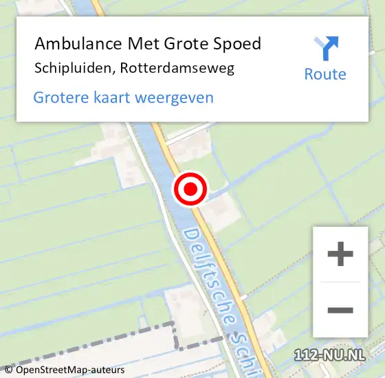 Locatie op kaart van de 112 melding: Ambulance Met Grote Spoed Naar Schipluiden, Rotterdamseweg op 18 juni 2022 11:10