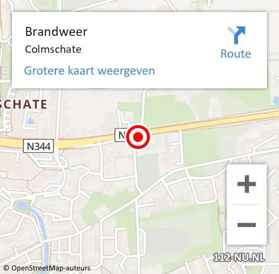 Locatie op kaart van de 112 melding: Brandweer Colmschate op 20 juli 2014 15:31