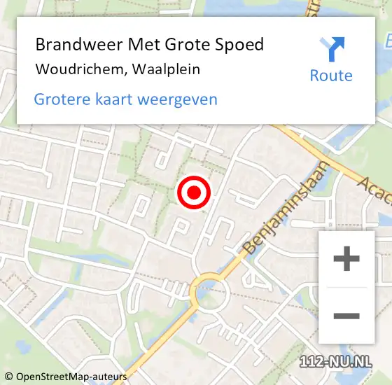 Locatie op kaart van de 112 melding: Brandweer Met Grote Spoed Naar Woudrichem, Waalplein op 18 juni 2022 11:46