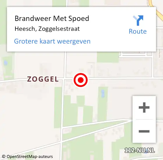 Locatie op kaart van de 112 melding: Brandweer Met Spoed Naar Heesch, Zoggelsestraat op 18 juni 2022 12:00