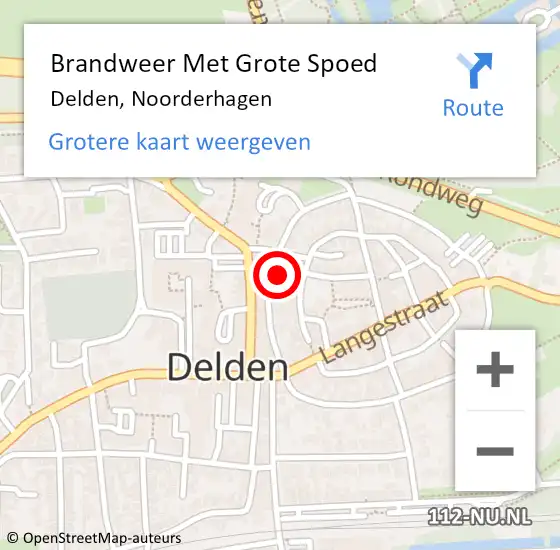 Locatie op kaart van de 112 melding: Brandweer Met Grote Spoed Naar Delden, Noorderhagen op 18 juni 2022 12:45