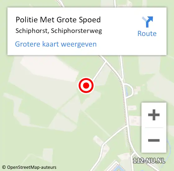 Locatie op kaart van de 112 melding: Politie Met Grote Spoed Naar Schiphorst, Schiphorsterweg op 18 juni 2022 12:49