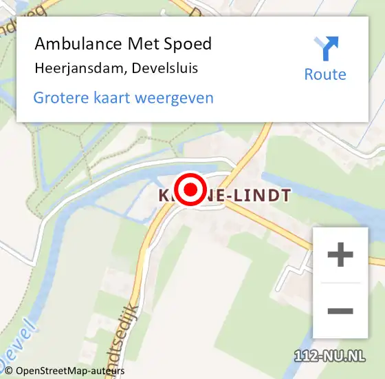 Locatie op kaart van de 112 melding: Ambulance Met Spoed Naar Heerjansdam, Develsluis op 18 juni 2022 12:52