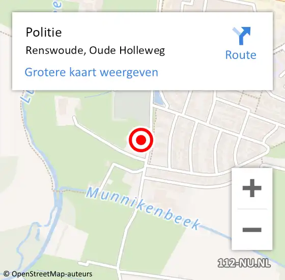 Locatie op kaart van de 112 melding: Politie Renswoude, Oude Holleweg op 18 juni 2022 13:00