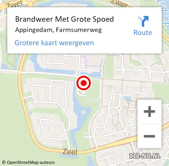 Locatie op kaart van de 112 melding: Brandweer Met Grote Spoed Naar Appingedam, Farmsumerweg op 18 juni 2022 13:36
