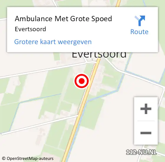Locatie op kaart van de 112 melding: Ambulance Met Grote Spoed Naar Evertsoord op 18 juni 2022 14:00