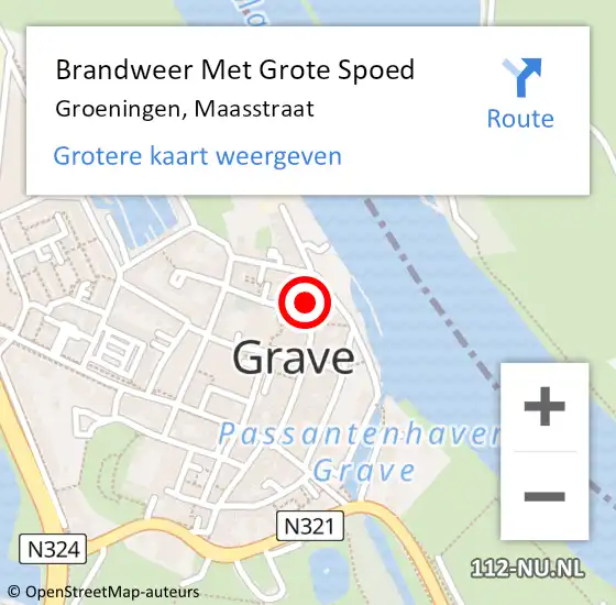 Locatie op kaart van de 112 melding: Brandweer Met Grote Spoed Naar Groeningen, Maasstraat op 18 juni 2022 14:18