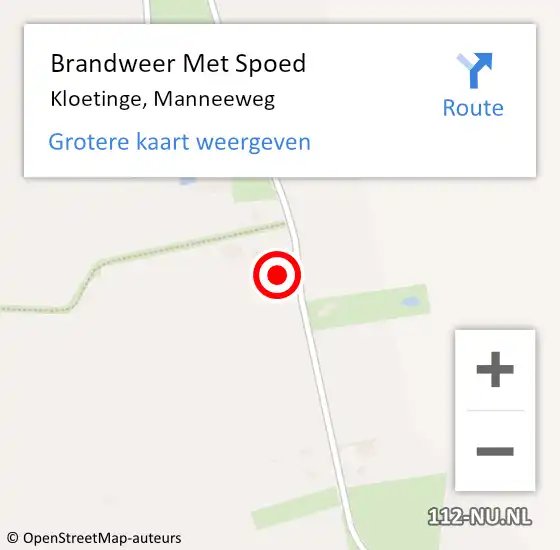 Locatie op kaart van de 112 melding: Brandweer Met Spoed Naar Kloetinge, Manneeweg op 18 juni 2022 14:21