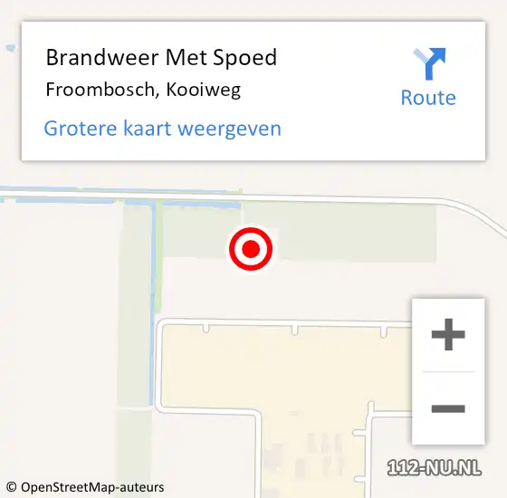 Locatie op kaart van de 112 melding: Brandweer Met Spoed Naar Froombosch, Kooiweg op 18 juni 2022 14:29