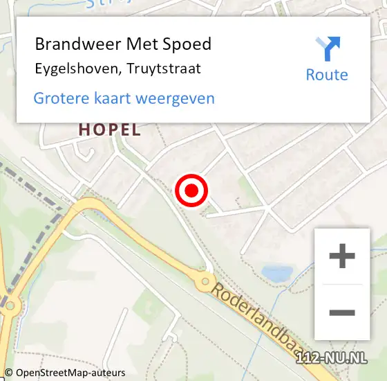 Locatie op kaart van de 112 melding: Brandweer Met Spoed Naar Eygelshoven, Truytstraat op 18 juni 2022 15:21