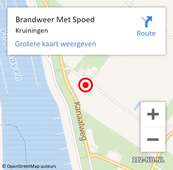 Locatie op kaart van de 112 melding: Brandweer Met Spoed Naar Kruiningen op 18 juni 2022 15:27