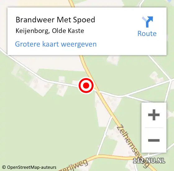 Locatie op kaart van de 112 melding: Brandweer Met Spoed Naar Keijenborg, Olde Kaste op 18 juni 2022 15:46