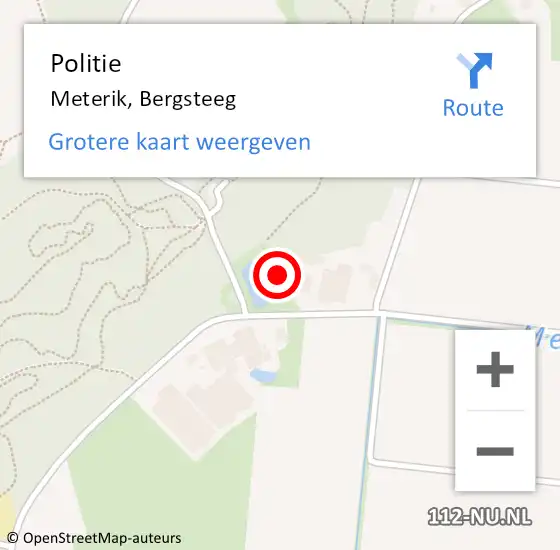Locatie op kaart van de 112 melding: Politie Meterik, Bergsteeg op 18 juni 2022 16:09