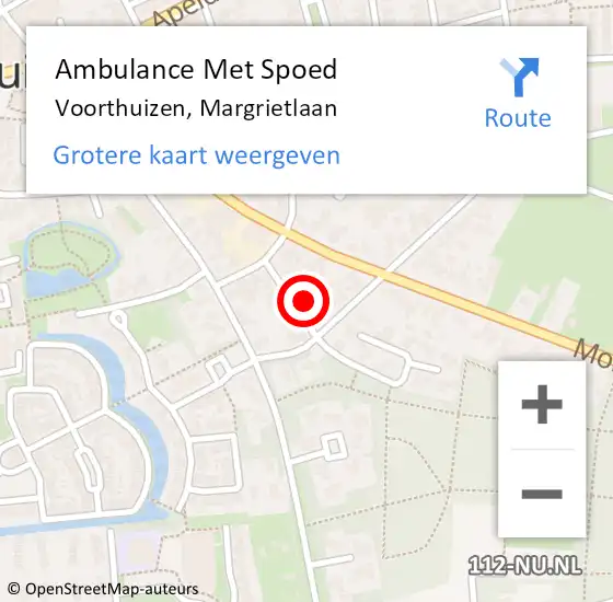 Locatie op kaart van de 112 melding: Ambulance Met Spoed Naar Voorthuizen, Margrietlaan op 18 juni 2022 16:31