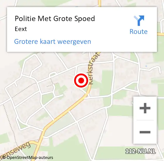 Locatie op kaart van de 112 melding: Politie Met Grote Spoed Naar Eext op 18 juni 2022 16:31