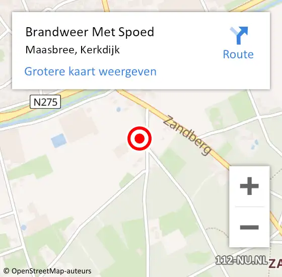 Locatie op kaart van de 112 melding: Brandweer Met Spoed Naar Maasbree, Kerkdijk op 18 juni 2022 16:42