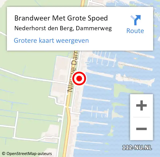 Locatie op kaart van de 112 melding: Brandweer Met Grote Spoed Naar Nederhorst den Berg, Dammerweg op 18 juni 2022 16:45