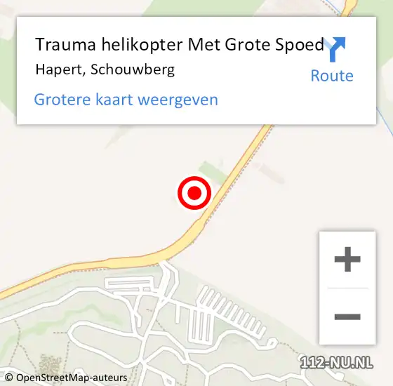 Locatie op kaart van de 112 melding: Trauma helikopter Met Grote Spoed Naar Hapert, Schouwberg op 18 juni 2022 17:37