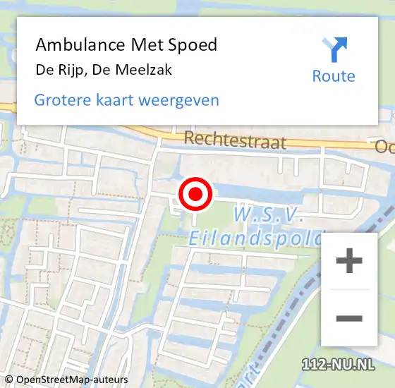 Locatie op kaart van de 112 melding: Ambulance Met Spoed Naar De Rijp, De Meelzak op 18 juni 2022 17:52