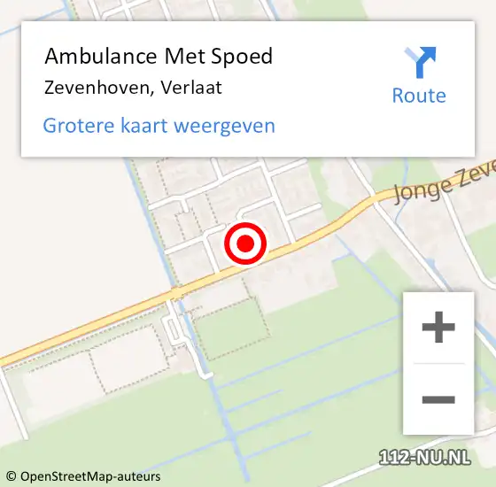 Locatie op kaart van de 112 melding: Ambulance Met Spoed Naar Zevenhoven, Verlaat op 18 juni 2022 18:59