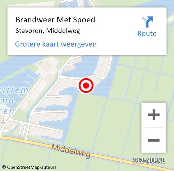 Locatie op kaart van de 112 melding: Brandweer Met Spoed Naar Stavoren, Middelweg op 18 juni 2022 19:16