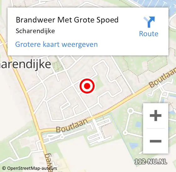 Locatie op kaart van de 112 melding: Brandweer Met Grote Spoed Naar Scharendijke op 18 juni 2022 19:19