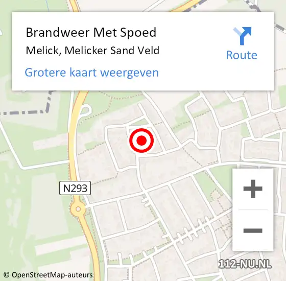 Locatie op kaart van de 112 melding: Brandweer Met Spoed Naar Melick, Melicker Sand Veld op 18 juni 2022 20:16