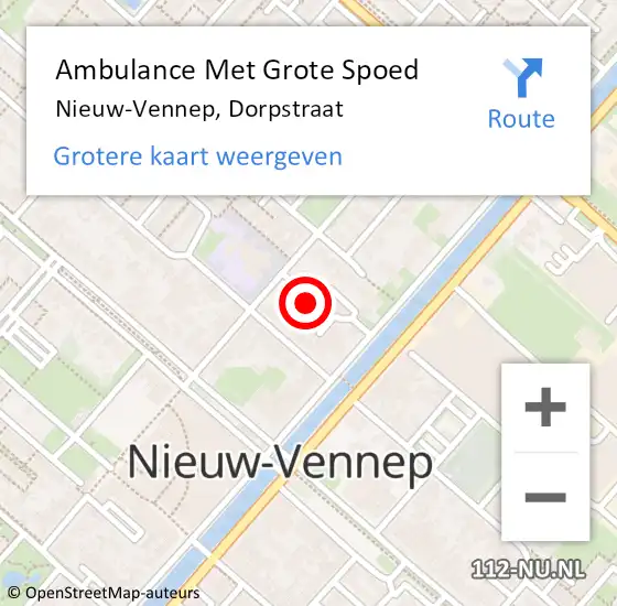 Locatie op kaart van de 112 melding: Ambulance Met Grote Spoed Naar Nieuw-Vennep, Dorpstraat op 18 juni 2022 20:36