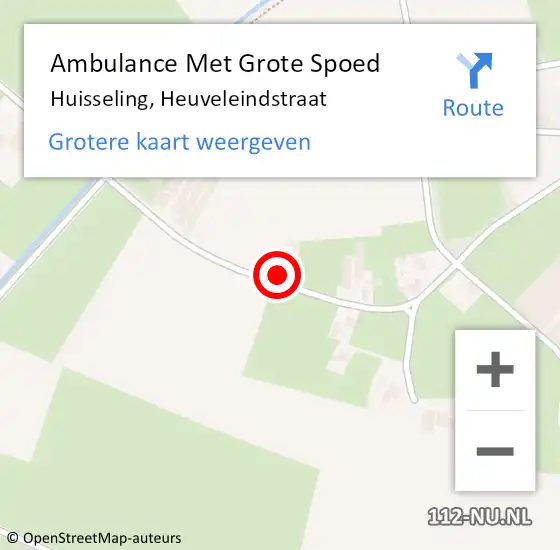 Locatie op kaart van de 112 melding: Ambulance Met Grote Spoed Naar Huisseling, Heuveleindstraat op 18 juni 2022 21:24