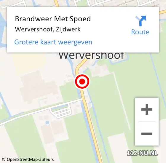 Locatie op kaart van de 112 melding: Brandweer Met Spoed Naar Wervershoof, Zijdwerk op 18 juni 2022 21:57
