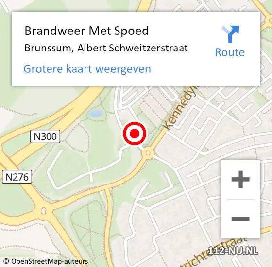 Locatie op kaart van de 112 melding: Brandweer Met Spoed Naar Brunssum, Albert Schweitzerstraat op 18 juni 2022 22:05