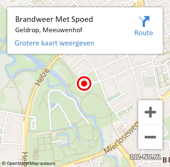 Locatie op kaart van de 112 melding: Brandweer Met Spoed Naar Geldrop, Meeuwenhof op 18 juni 2022 22:43