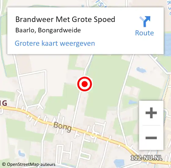 Locatie op kaart van de 112 melding: Brandweer Met Grote Spoed Naar Baarlo, Bongardweide op 18 juni 2022 22:45