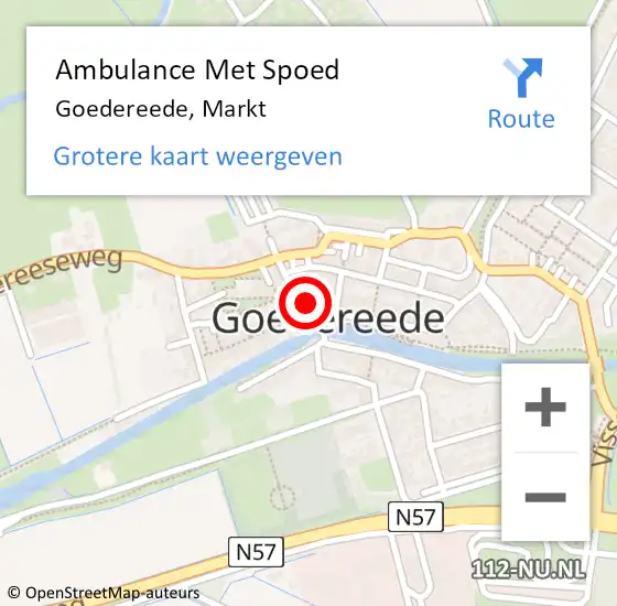 Locatie op kaart van de 112 melding: Ambulance Met Spoed Naar Goedereede, Markt op 18 juni 2022 23:02