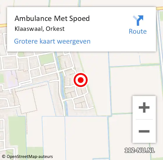 Locatie op kaart van de 112 melding: Ambulance Met Spoed Naar Klaaswaal, Orkest op 18 juni 2022 23:18